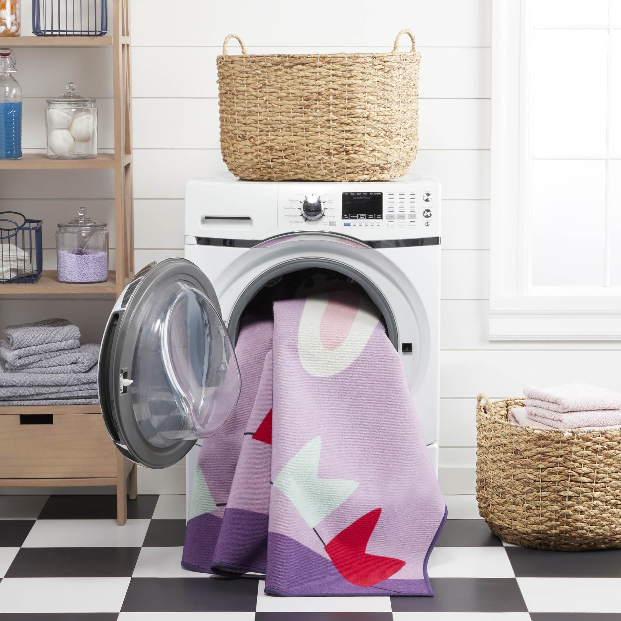 Everwash™ Imagine Llama Kids Machine Washable Area Rug, Purple/White, 3'x5'
