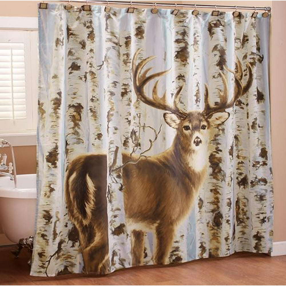 Deer in Birches Bathroom CollectionShower Curtain