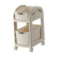 thumbnail image 3 of Carrito con ruedas para frutas y verduras, estantería móvil multifuncional 2 capas blanco, 3 of 9