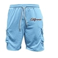 thumbnail image 4 of Glisme Mens 2 Piece Sets Summer Outfits Casual Letter Print Loose Fit T Shirt Summer Sports Set Comfortable Everyday Wear Trend Matching Set Sky Blue, 4 of 8