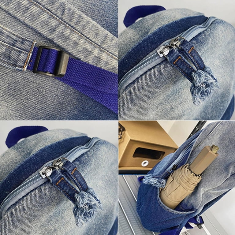 Gradient Denim Backpack Y2K Aesthetic Lightweight Laptop  display picture 2