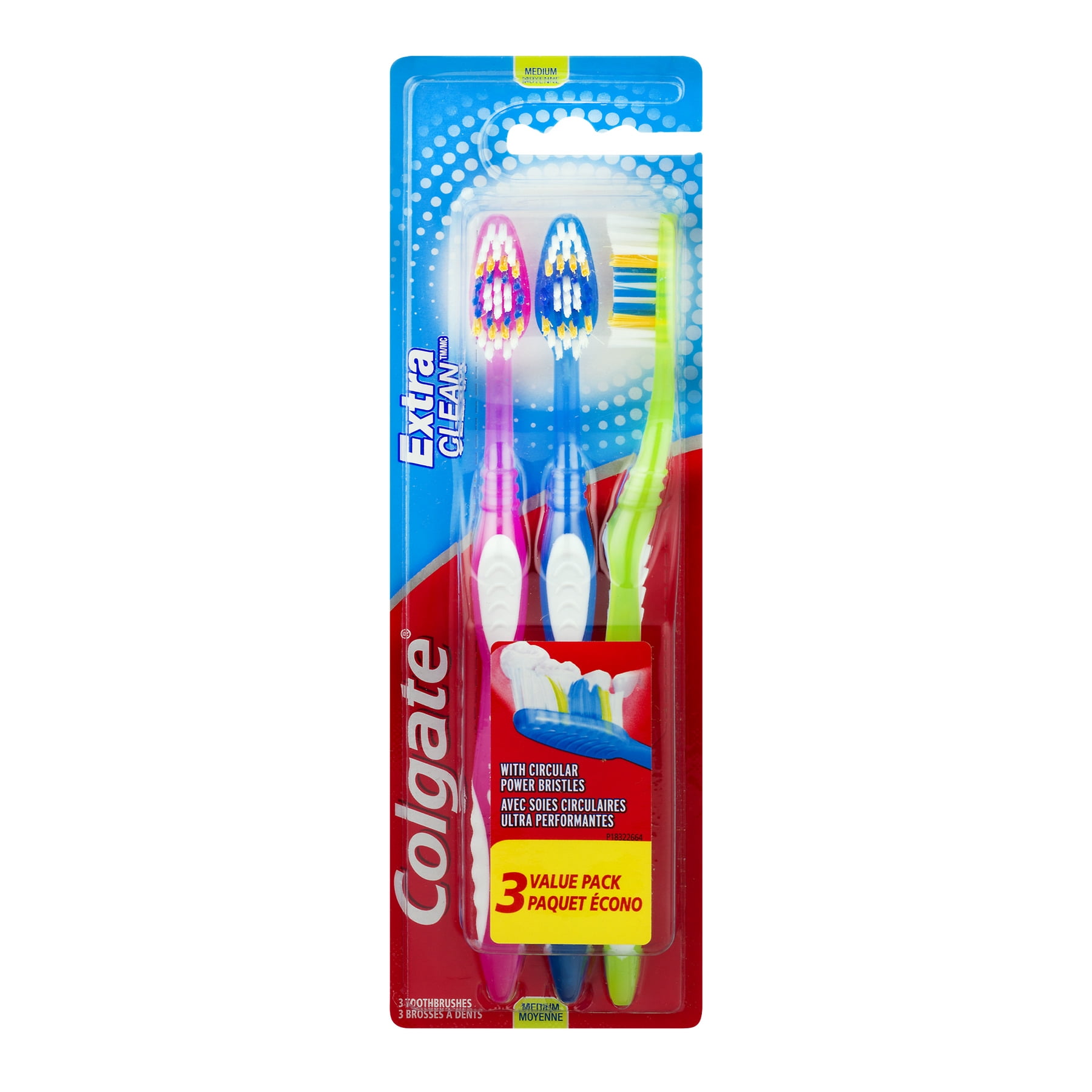 Colgate Extra Clean Full Head Toothbrush, Medium - 3 Count