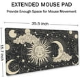 thumbnail image 2 of Astrology Sun with Moon Mouse Pad 35.4 X 15.7 Inch XXL Black Full Desk Mousepad Extended Large Non-Slip Rubber Base Waterproof Big Keyboard Mat with Stitched Edges for Gaming and Office, 2 of 6