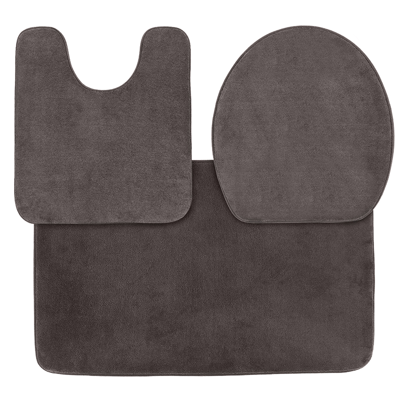 3PCS Bathroom Mat SetMemory Foam Bath Mat Non Slip Absorbent Super