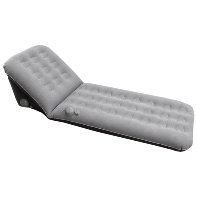 Almencla Matelas Pneumatique Gonflable de Camping en Flocage Lit Randonnée Randonnée Voyage Sac à Dos Gris 66x132x70x42cm