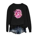 thumbnail image 4 of Uootdi Breast Cancer Awareness Crew Neck Long Sleeve Shirt Women Ribbon Graphic Pullover Sweatshirt Breast Cancer Survivo Gift r Tops Casual Loose, 4 of 4