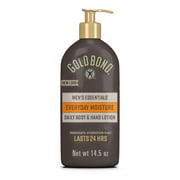 Gold Bond Men's Essentials Everyday Moisture Daily Body & Hand Lotion, 14.5 oz., With Vitamin C, Body Moisturizer