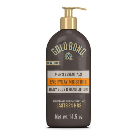 Gold Bond Men's Essentials Everyday Moisture Daily Body & Hand Lotion, 14.5 oz., With Vitamin C, Body Moisturizer