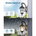 thumbnail image 6 of DEWENWILS Dusk to Dawn Outdoor Wall Light Fixtures Wall Mount, Black Roman 17.7" , Anti-Rust & Waterproof, Water Ripple Glass, Porch Light for House, Garage, ETL Listed A19 bulbs, 6 of 8