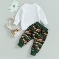 thumbnail image 3 of Bagilaanoe 2PCS Toddler Baby Girl Pants Set Letter Embroidery Long Sleeve Sweatshirt Tops + Camouflage Sweatpants 6M 12M 18M 24M 3T Kids Casual Sweatsuits, 3 of 9