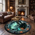 thumbnail image 5 of Purple 80cm Round Quilted 3D Optical Illusion Rug Soft Floor Mat For Halloween Living Room Entryway Household Decor, 5 of 5