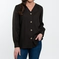 thumbnail image 6 of Elsie & Zoey Izara Front Button Down Long Sleeve V-Neck Blouse for Women, 6 of 7