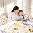 thumbnail image 4 of Erosebridal Vintage Bug Bee Full Size Comforter Sets,Watercolor Floral Bedding Comforter Set,Cream Yellow,Reversible,3-Piece,1 Comforter and 2 Pillowcases, 4 of 7