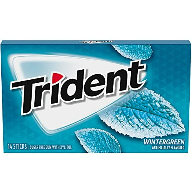 Trident Wintergreen Sugar Free Chewing Gum, 12 Packs, 168 Pieces