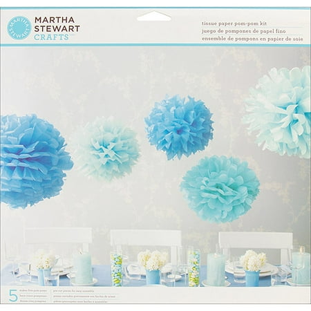 Tissue Paper Pom Pom Kit-Blue