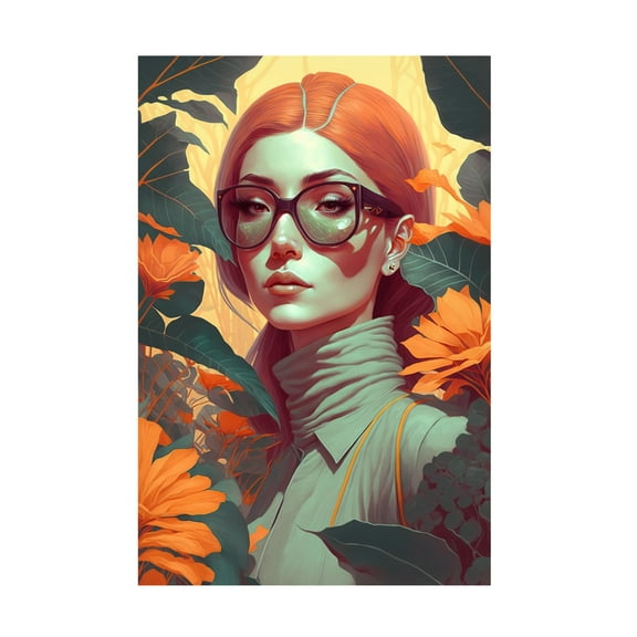 Canvas Wall Art - Treechild 'Beauty In The Jungle' Wall Art for Living Room, Bedroom, or Office D?cor by Trademark Fine Art - 12 x 19 Inches