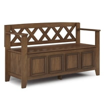 Amherst 48 inch Wide Solid Wood Transitional Entryway Bench in Rustic Natural Aged Brown