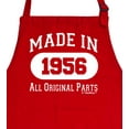 thumbnail image 2 of ThisWear 70th Birthday Gift Made In 1956 All Original Parts Two Pocket Apron Red WAPN-0310, 2 of 7