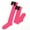Pink, variant on UAMVSH Womens Thigh High Socks with Bow Solid Color Stockings Cute Long Socks over the Knee High Socks