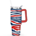 thumbnail image 2 of 40oz Fashion Leopard Pattern Stainless Steel Flip Straw Tumbler Spill Proof Travel Cup Double Wall Vacuum Insulated Coffee Mug with Top Handle, 2 of 6