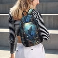 thumbnail image 5 of Bingfone Underwater Dolphin Print Canvas College Laptop Backpack, Large Capacity Lightweight College Bookbag Casual Daypack-Small, 5 of 5