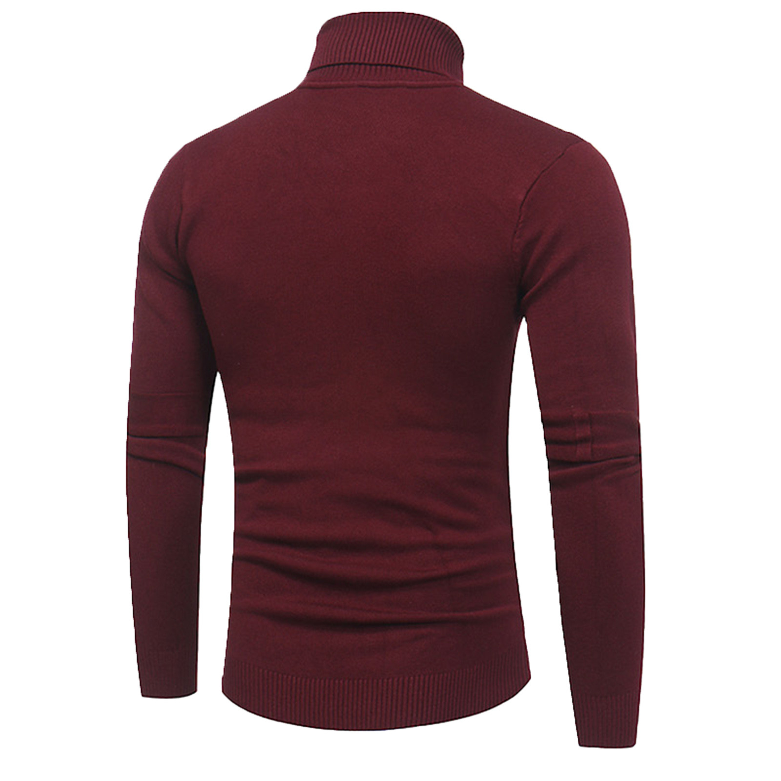 Pgeraug hoodies for men Solid Color Long Sleeve High Neck Slim Sweater ...