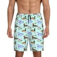 thumbnail image 3 of Lsque Mallard Duck Of Lotus Flowers Mens Sleep Pajama Shorts,Short Pajama Pants, Cotton Ultra-Soft Knit-X-Large, 3 of 9