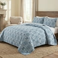 thumbnail image 3 of Hitime Luxury Printed Quilt Set King Size, Lightweight Comforter Set, Oversized Bedspread Coverlet Quilted Bedding Set, with 2 Matching Pillowcases, for All Season, 3 of 10