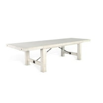 Sunny Designs Marina Farmhouse Mahogany Wood Extension Table in White Sand