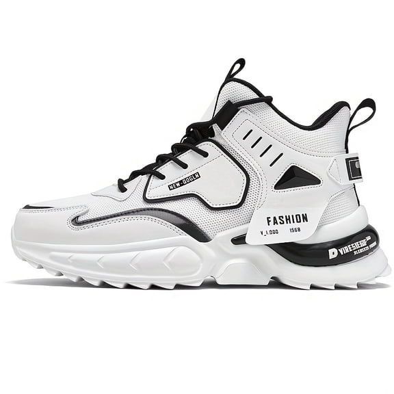 Men'S Breathable Mesh Running Shoes for Autumn, Lightweight And Durable Casual Shoes, Stylish Large Size High-Top Sports Shoes, Dad Shoes