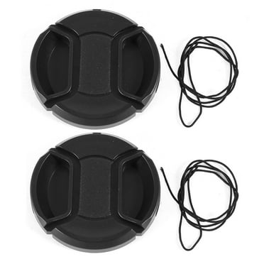 Unique Bargains 2 Pcs DSLR Camera Front Lens Protective Cap Cover 49mm Black
