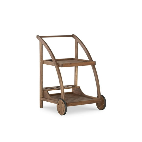 Teak Outdoor Rolling Trolley