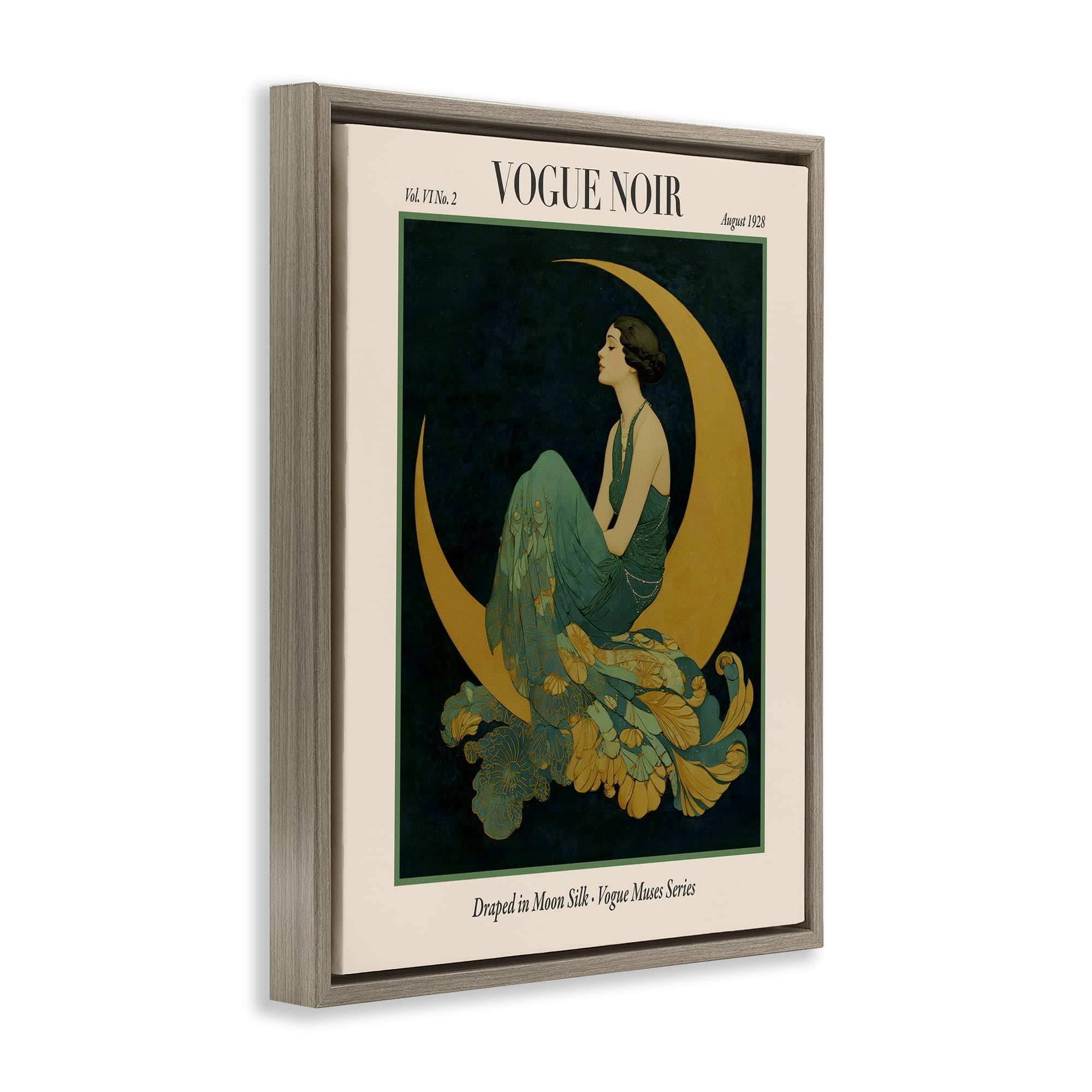 Stupell Industries Draped In Moon Silk Brown Framed Floater Canvas Wall Art, design by A Barefoot Stylist