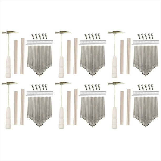 6X 17 Teclas Kalimba DIY Kit Thum Piano Piezas de Repuesto con Llaves Puente Tuning Hammer Kit Kalimba Accesorios