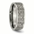 thumbnail image 4 of Titanium Flat 8mm Laser Design Polished Band, 4 of 6
