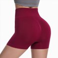 thumbnail image 2 of KPOPLK Biker Shorts for Women High Waist - 8" Workout Shorts with Inner Pocket Yoga Spandex Gym Running Shorts,Wine,Size XL, 2 of 8