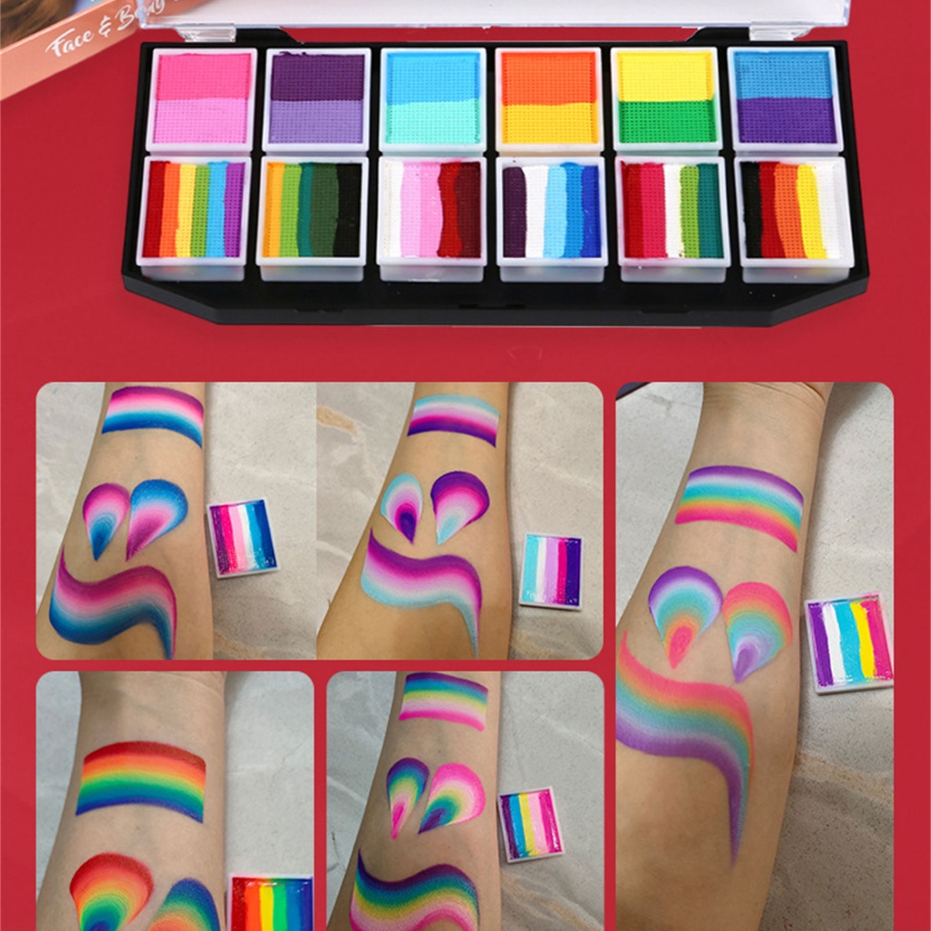 12 Pcs/Set Nylon Hair Painting Brush Face Paint Brush Human Body Paint Brush