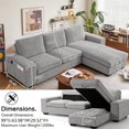 thumbnail image 3 of ASHOMELI Fabric USB and Type C Charging Ports Sectional Sofa, Gray, 3 of 8