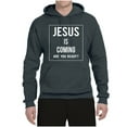 thumbnail image 2 of Wild Bobby Jesus Is Coming Are You Ready? Inspirational/Christian Unisex Graphic Hoodie Sweatshirt, Charcoal, X-Large, 2 of 5