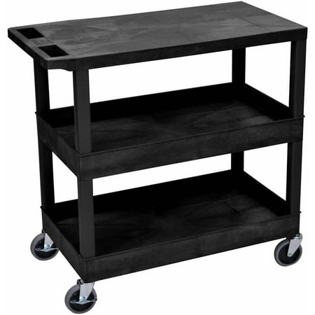  EC211 18" x 32" Cart with 2 Tub Shelves and 1 Flat Shelf - Walmart.com