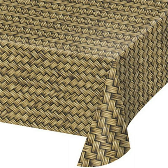 Basket Weave 54" x 108" Plastic Tablecloth