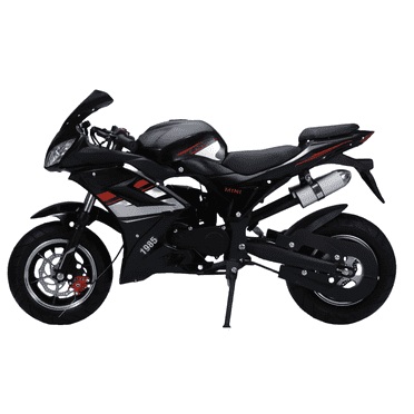 ZNNT 49cc Gas Pocket Rocket 4-Stroke Mini Motorcycle for Kids Dirt Bike with Disc Brakes & Headlights, Black