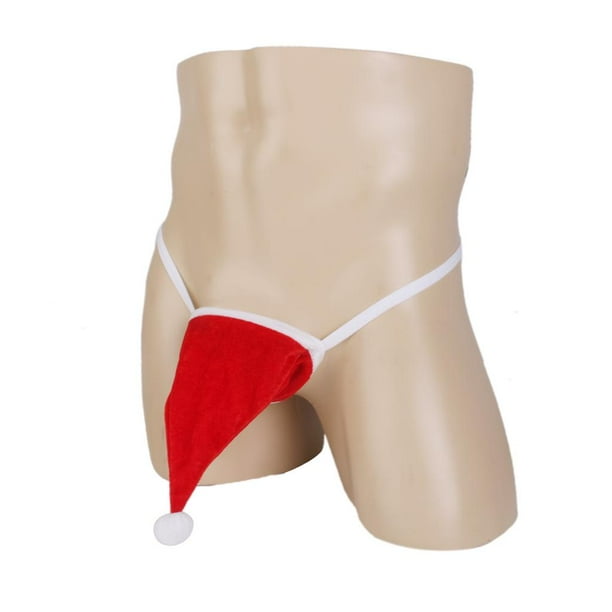 para hombre esponjoso s Navidad bragas ropa interior Hugo Hombres Santa Hat G String Panties Bodega Aurrera en linea