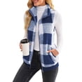 thumbnail image 4 of Veste Sans Manches à Carreaux pour Femmes, Veste Décontractée Chaude à Double Face avec Fermeture Éclair pour l'Hiver, 4 of 7