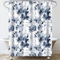 thumbnail image 4 of Blue Shower Curtain, Floral Shower Curtains for Bathroom, Blue White Waterproof Fabric Shower Curtain, Modern Simple Shower Curtain Sets, Navy Blue Flowers Bathroom Decor-72x72 Inch (With 12 Hooks), 4 of 6