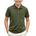 thumbnail image 2 of Tsesme Boys School Uniform Short Sleeve Tops, Lapel Collar Button down Summer Shirt with Pockets 2-15 Years 2T, 2 of 8