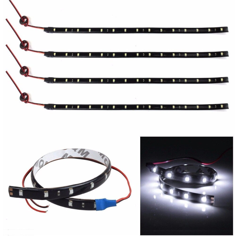 4x White LED Light Strip 12V DC Car/Truck/ATV/Motorcycle/Boat/Golf Cart Cuttable
