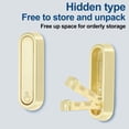 thumbnail image 3 of Unique Bargains Round Coat Hook Wall Mount Folding Hook Gold Tone 2.87"x0.91"x0.47", 3 of 7