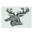 thumbnail image 1 of Antlers Cutting Board, Tattoo Pattern in the Shape of a Deer Creative Portrait in Black and White Colors, Decorative Tempered Glass Cutting and Serving Board, Large Size, Black White, by Ambesonne, 1 of 1