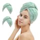 thumbnail image 1 of M-Bestl Paquete De 2 Toallas De Microfibra Para El Cabello, Toalla Para Secar El Cabello Con Botón, Toalla Para El Cabello, Toalla Para La Cabeza Con Turbante Para Secar El Cabello Rápidamente (Verde, 1 of 5